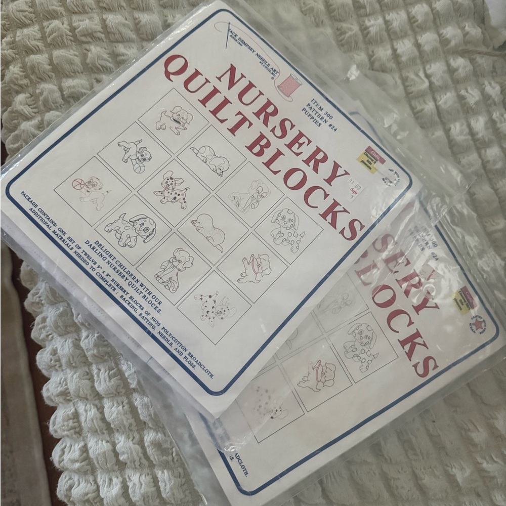 Nursery Quilt Blocks Pack - White - Classic Baby Panel Set